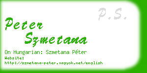 peter szmetana business card